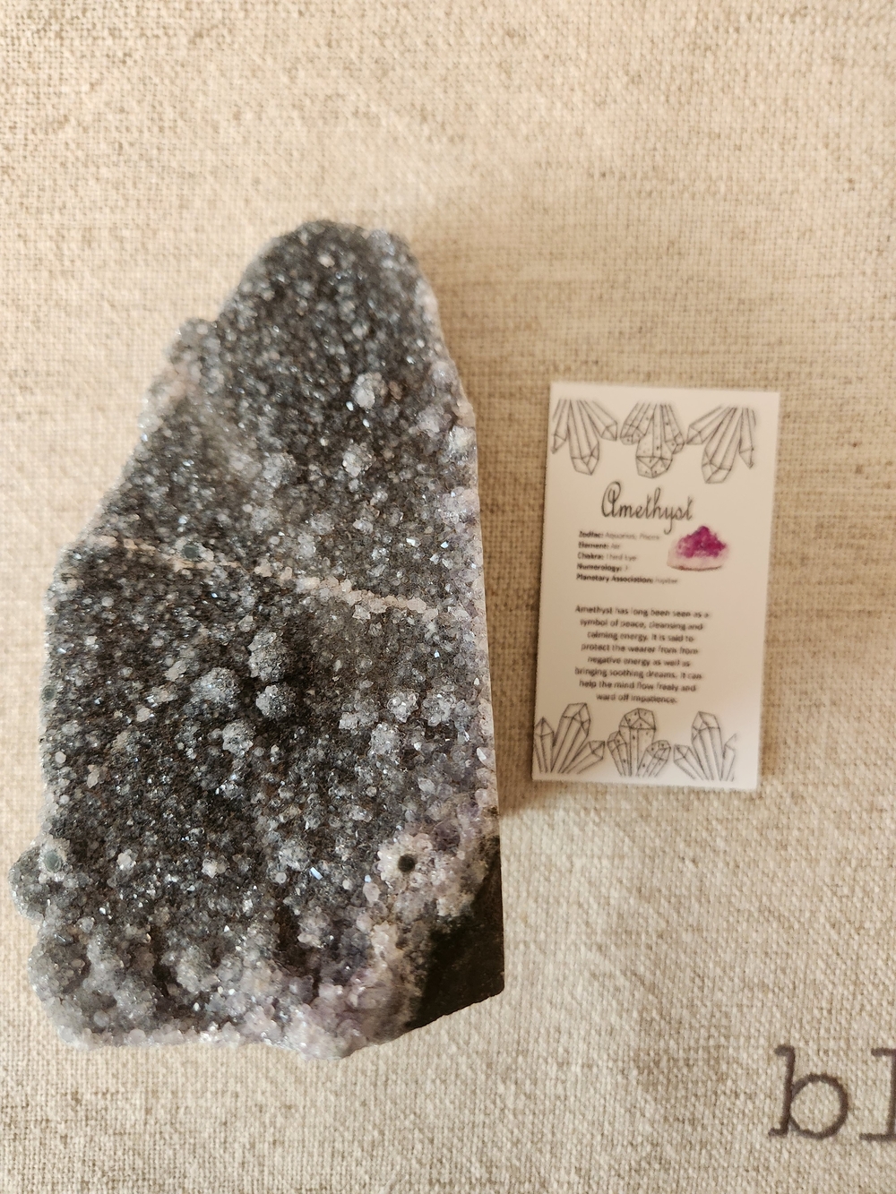 Large Natural Amethyst Druzy Cluster 5.5” Crystal Geode Display Specimen